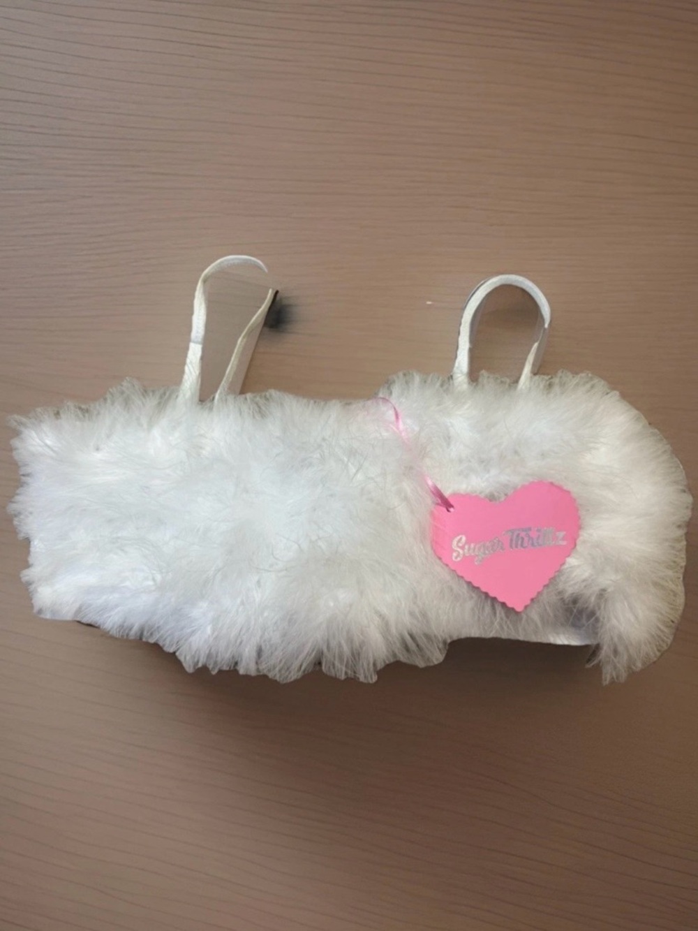 NWT Sugar Thrillz White Feather Angelic Crop Top ✨